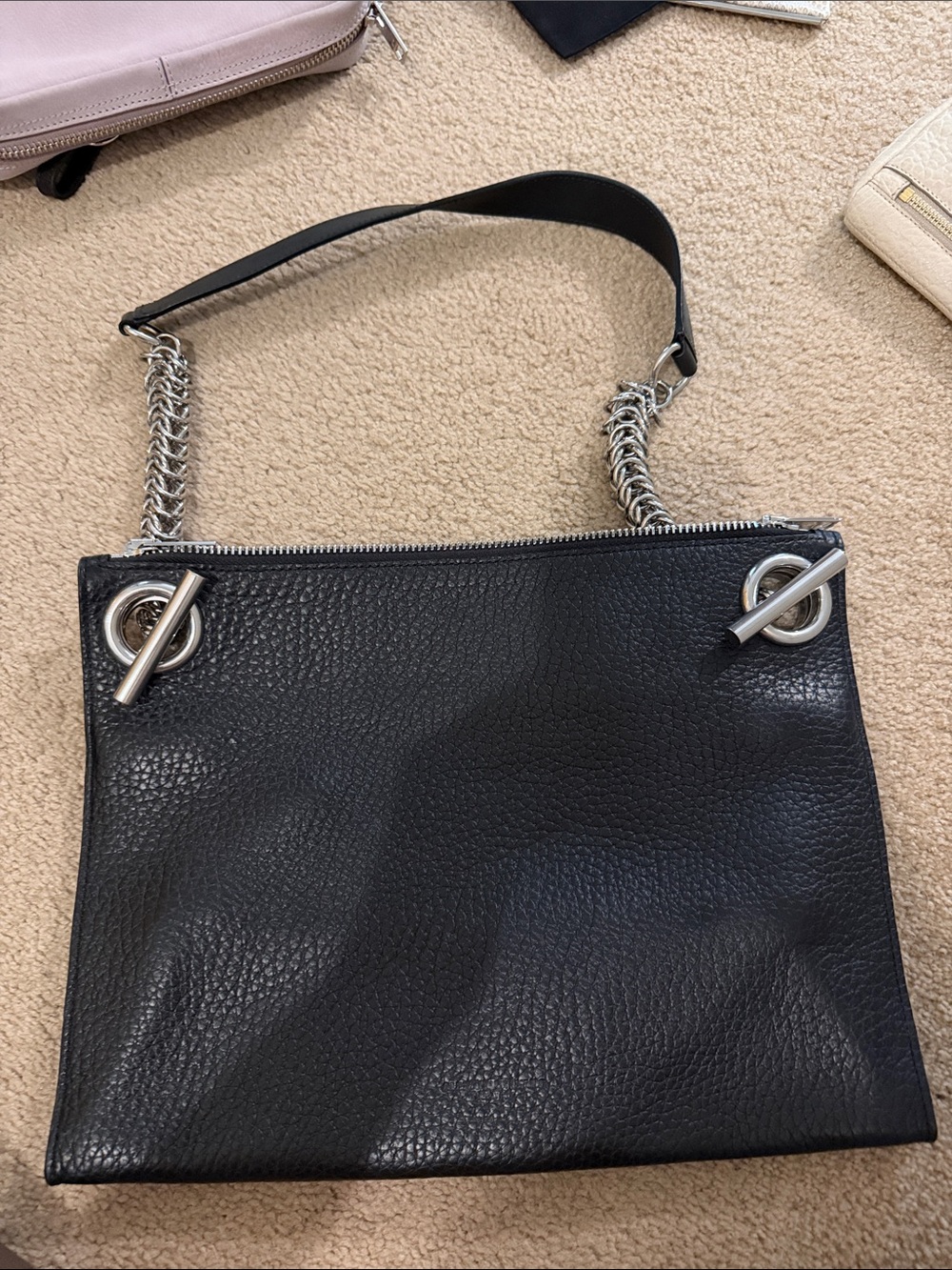 Alexander Wang Black Leather Chain-Handle Women's Shoulder Bag